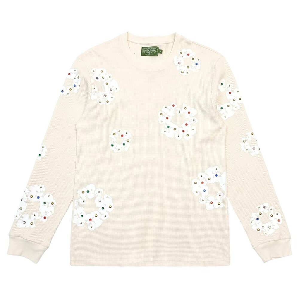 Denim Tears Rhinestone Cotton Wreath Thermal Oatmeal